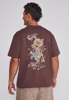 Imagen 2 del producto Polera Hombre Dragón Bordado Café Sioux