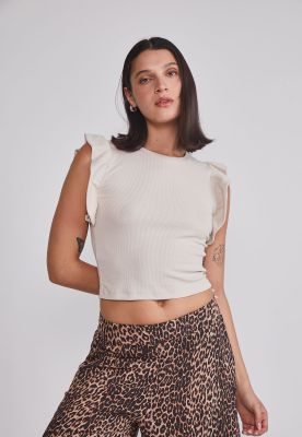 Polera Mujer Manga Vuelos Beige Sioux