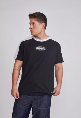 Polera Hombre Bicolor Negro Sioux