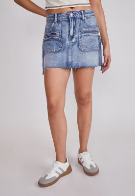 Imagen 1 del producto Falda Mujer Cierres Tiradores Celeste Sioux