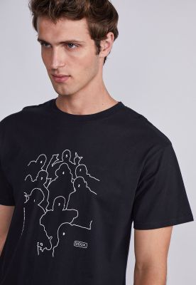 Imagen 2 del producto Polera Hombre Negro Siluetas Raperos Sioux