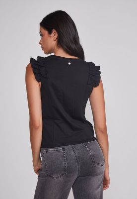 Imagen 2 del producto Peto Mujer Vuelos Manga Negro Sioux