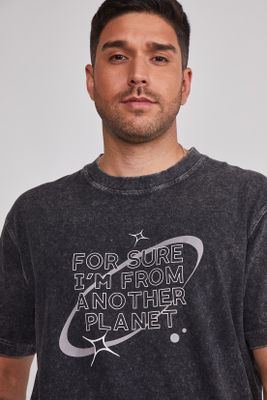 Imagen 2 del producto Polera Hombre Lavada Planet Gris Sioux