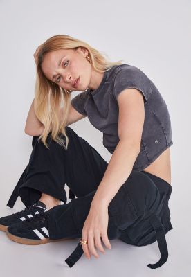 Pantalon Mujer Cargo Multibolsillos Negro Sioux