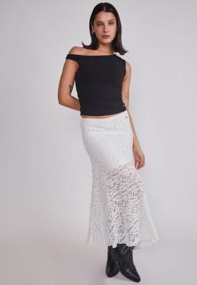 Imagen 2 del producto Falda Mujer Larga Encaje Blanco Sioux