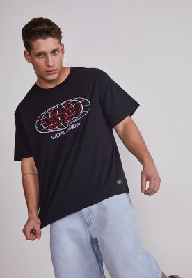 Imagen 2 del producto Polera Hombre Bordado Oversize Negro Sioux