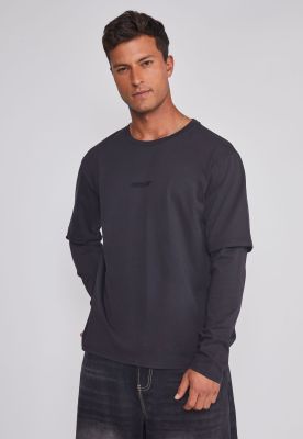 Imagen 1 del producto Polera Hombre Bordado Basic Negro Sioux