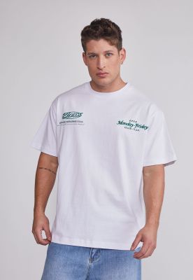 Polera Hombre Bordado Relaxed Blanco Sioux