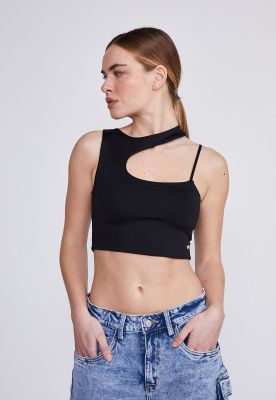 Imagen 1 del producto Peto Mujer Negro Escote Ovalado Sioux