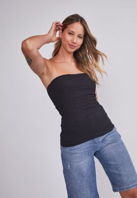 Imagen 2 del producto Peto Mujer Negro Strapless Texturado Sioux