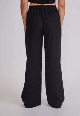 Imagen 2 del producto Pantalón Mujer Wide Leg Lino Negro Sioux