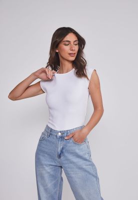 Body Mujer Espalda Brillos Blanco Sioux