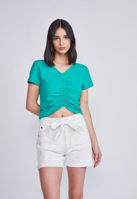 Polera Mujer Recogida Verde Sioux
