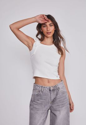 Peto Mujer Hombro Lazo Blanco Sioux