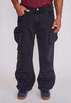 Imagen 1 del producto Jeans Hombre Multicargo 3D Cierres Negro Sioux
