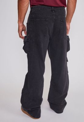 Imagen 2 del producto Jeans Hombre Multicargo 3D Cierres Negro Sioux