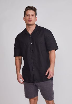 Camisa Hombre Lino Proceso Negro Sioux