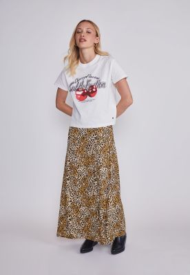 Faldas Mujer Leopardo Beige Sioux