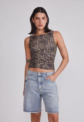 Peto Mujer Leopardo Mesh Beige Sioux