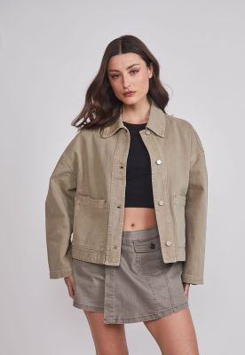 Chaqueta Mujer Sobrecamisa Denim Verde Sioux