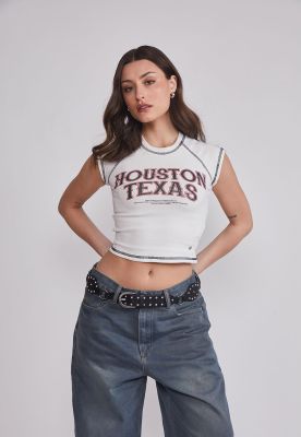 Polera Mujer Costuras Contraste Blanco Sioux