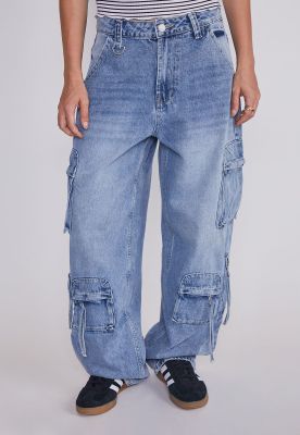 Jeans Mujer Baggy Azul Sioux