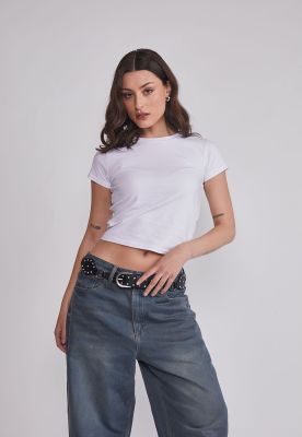 Polera Mujer Básica Lisa Blanco Sioux