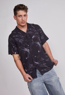 Imagen 2 del producto Camisa Hombre Full Print Negro Sioux