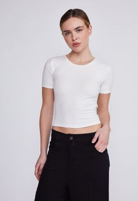 Polera Mujer Blanco Abierta Espalda Sioux