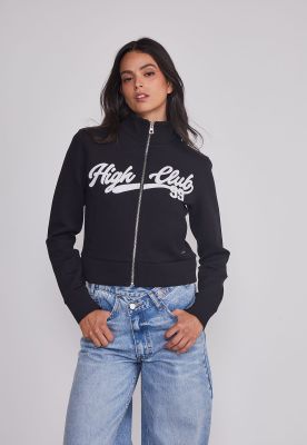 Imagen 1 del producto Polerón Mujer Ajustado Varsity Negro Sioux