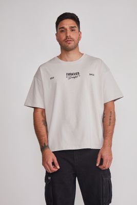 Polera Hombre Oversize Espalda Gris Sioux