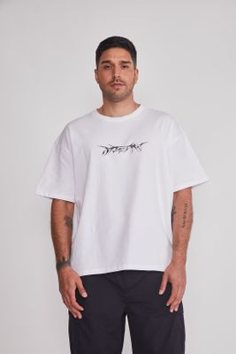 Polera Hombre Oversize Death Blanco Sioux