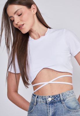 Imagen 2 del producto Polera Mujer Blanco Lazo Cintura Sioux