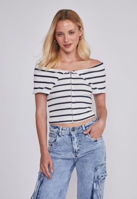 Polera Mujer Shoulders Negro Sioux