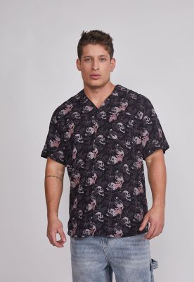 Camisa Hombre Full Print Gris Sioux