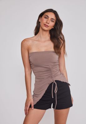 Peto Mujer Recogido asimétrico Café Sioux