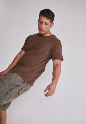 Imagen 2 del producto Polera Hombre Borde Bordado Café Sioux