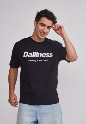 Polera Hombre Relaxed Carretas Negro Sioux