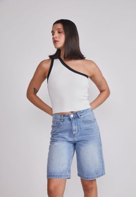 Peto Mujer Tejido asimétrico Blanco Sioux