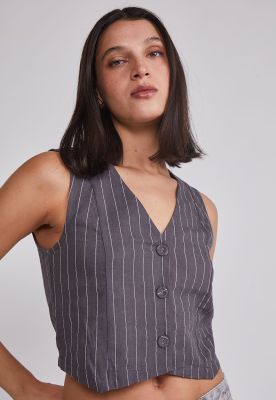 Imagen 2 del producto Vestido Mujer Sastrero Listado Gris Sioux