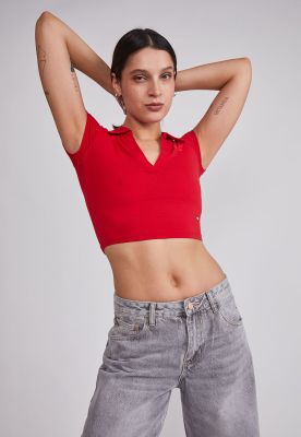 Imagen 2 del producto Polera Mujer Cuello Piqué Rojo Sioux