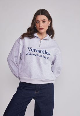 Polerón Mujer Cierre Versalles Gris Sioux