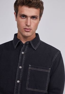 Imagen 2 del producto Chaqueta Hombre Denim Peluda Negro Sioux