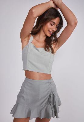 Imagen 2 del producto Blusa Mujer Lino Crop Verde Sioux