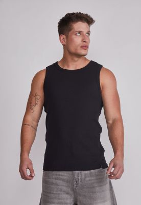 Polera Sin Manga Hombre Sin Manga Lisa Negro Sioux