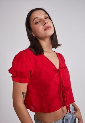 Imagen 2 del producto Blusa Mujer Manga Globo Rojo Sioux
