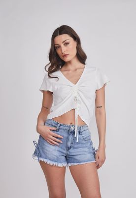 Imagen 1 del producto Blusa Mujer Amarra Frontal Crudo Sioux