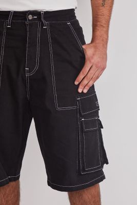 Imagen 2 del producto Bermuda Hombre Cargo Costuras Negro Sioux