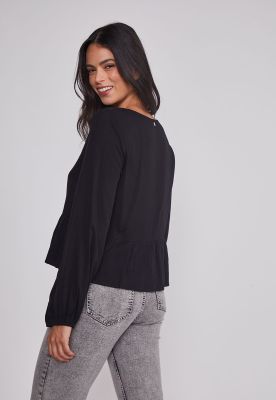 Imagen 2 del producto Blusa Mujer Boho Tachas Negro Sioux