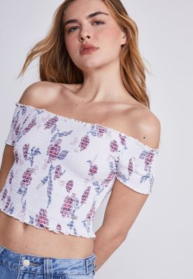 Imagen 2 del producto Polera Mujer Blanco Flores Sioux